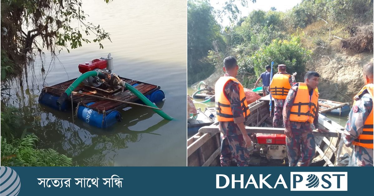 ফেনী নদীতে বালু উত্তোলন বন্ধে টাস্কফোর্সের অভিযান