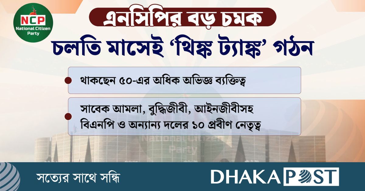 এনসিপির ‘উপদেষ্টা পরিষদ’ চলতি মাসেই ঘোষণা