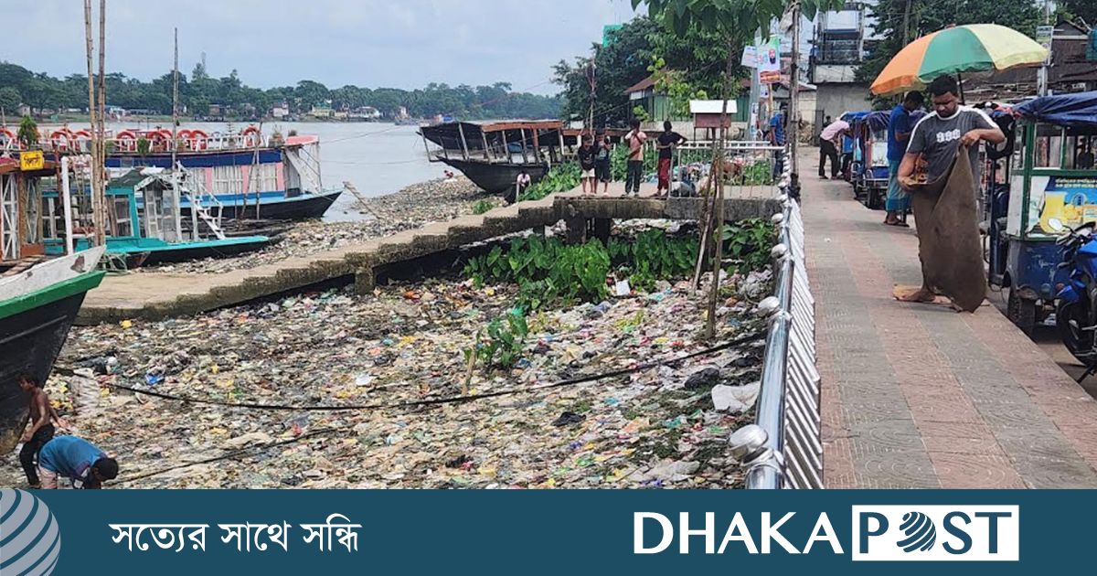 সুনামগঞ্জে নদীর পাড়ে ময়লার স্তূপ, ঝুঁকিতে জলজ জীবন-প্রাকৃতিক সৌন্দর্য